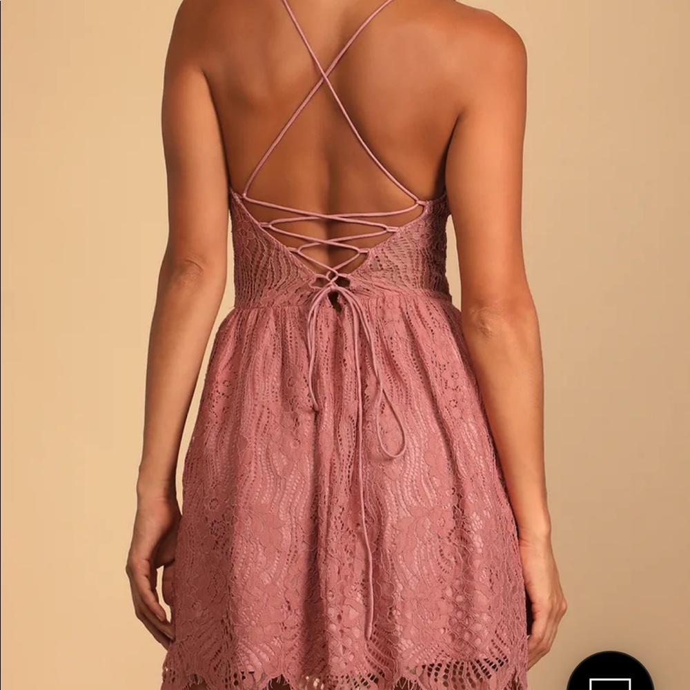 Lulus “Keep you captivated lace lace-up skater mini dress” - Picture 4 of 10